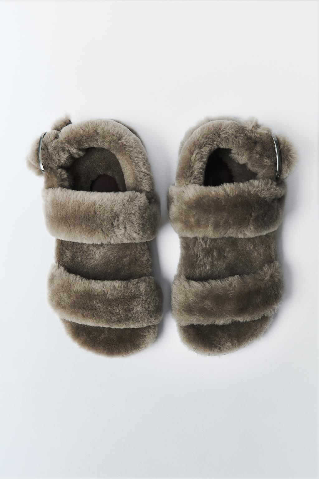 LIMITED EDITION SHEEPSKIN LEATHER SANDALS - Zara фото 8