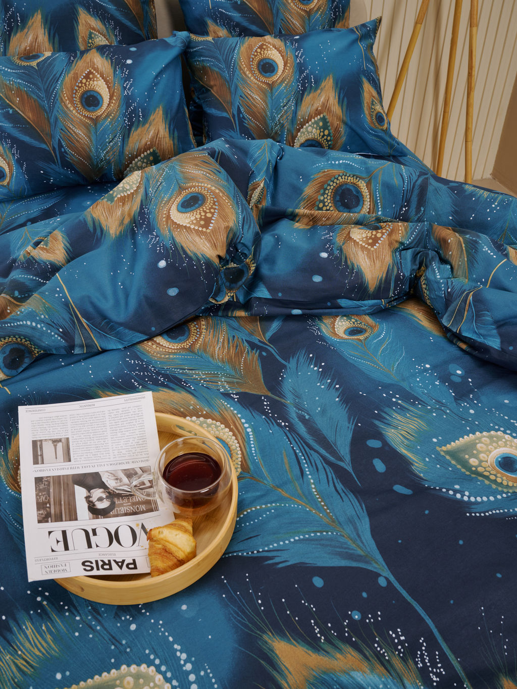 Пододеяльник бязь люкс на молнии - Перо павлина 180х215