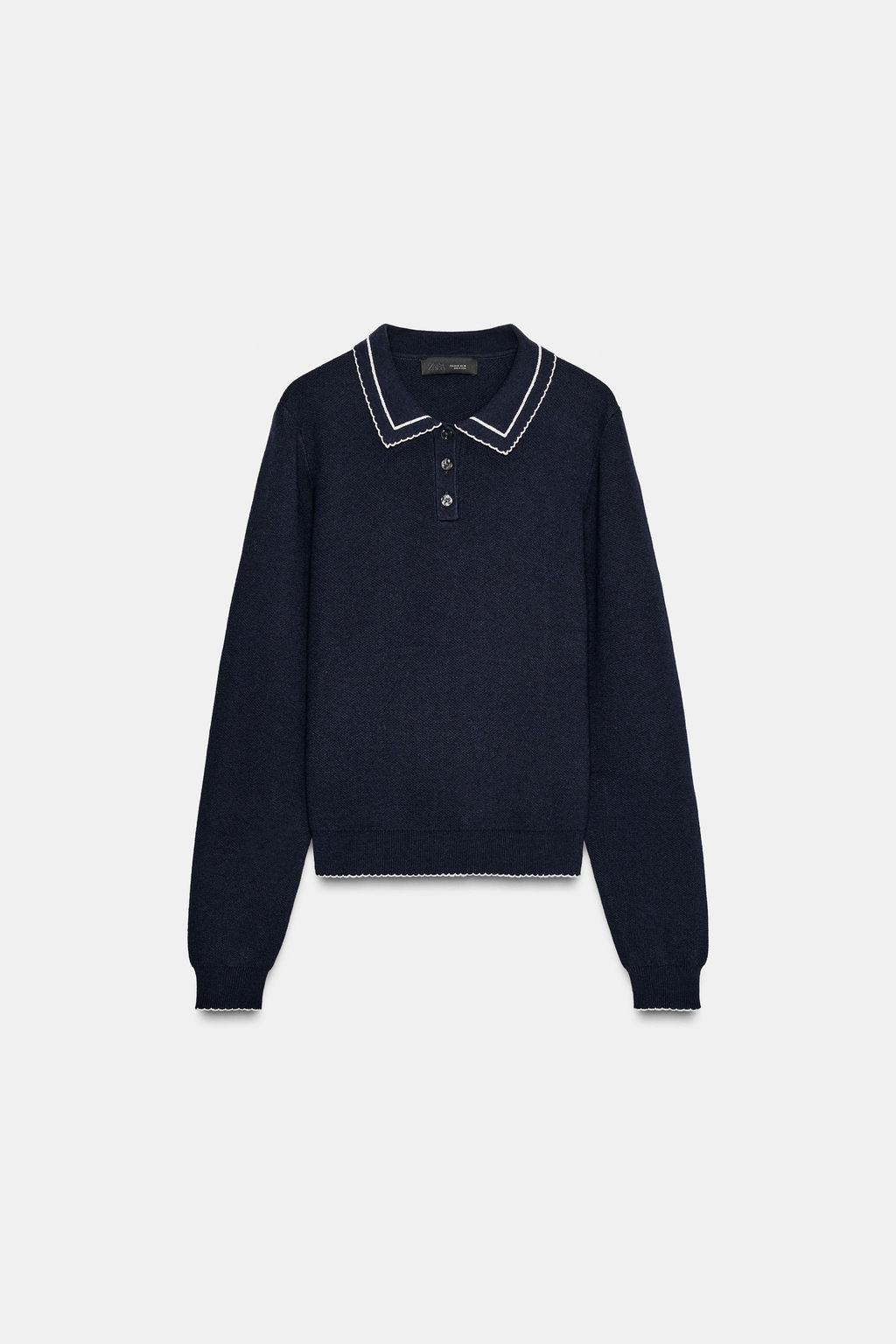 KNIT POLO SHIRT WITH CONTRAST TRIMS - Zara фото 8