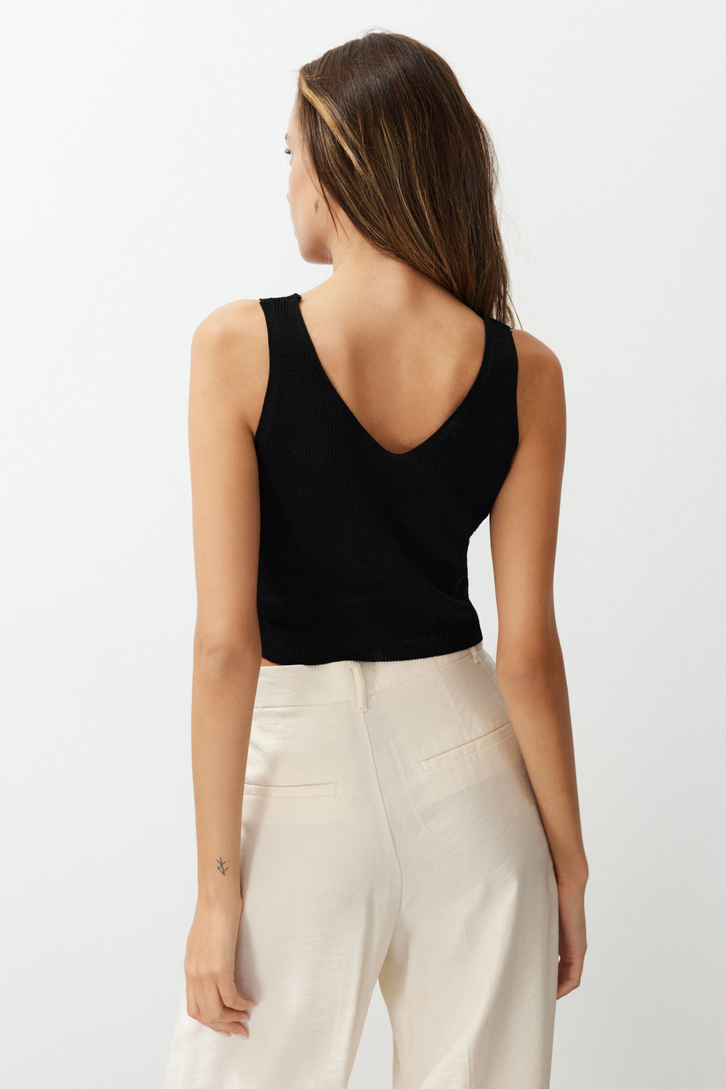 Trendyolmilla Siyah-Ekru Ikili Paket Triko Ince Bluz TWOSS24BZ00579  фото 6