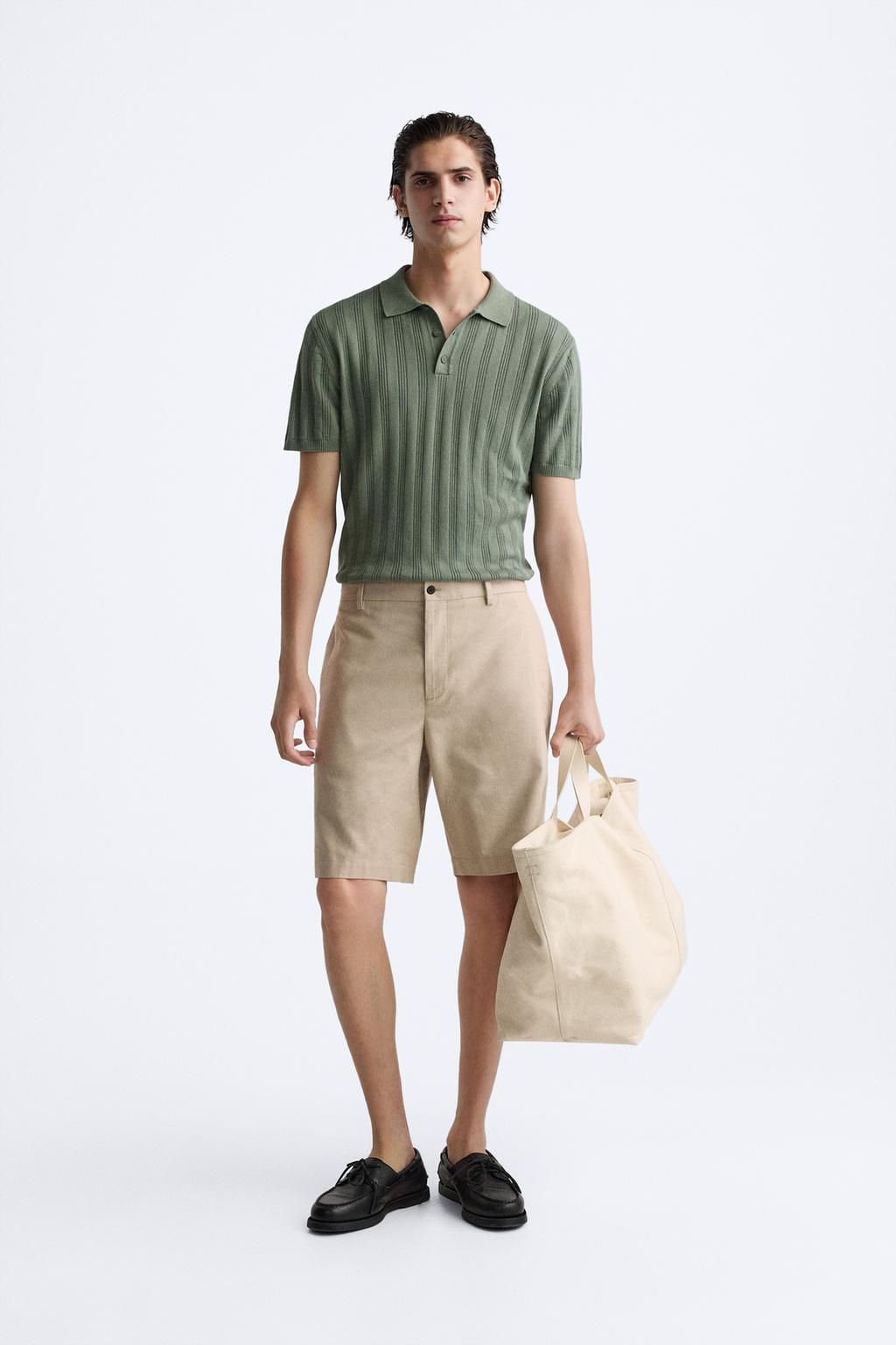RIBBED KNIT POLO SHIRT - Zara фото 9