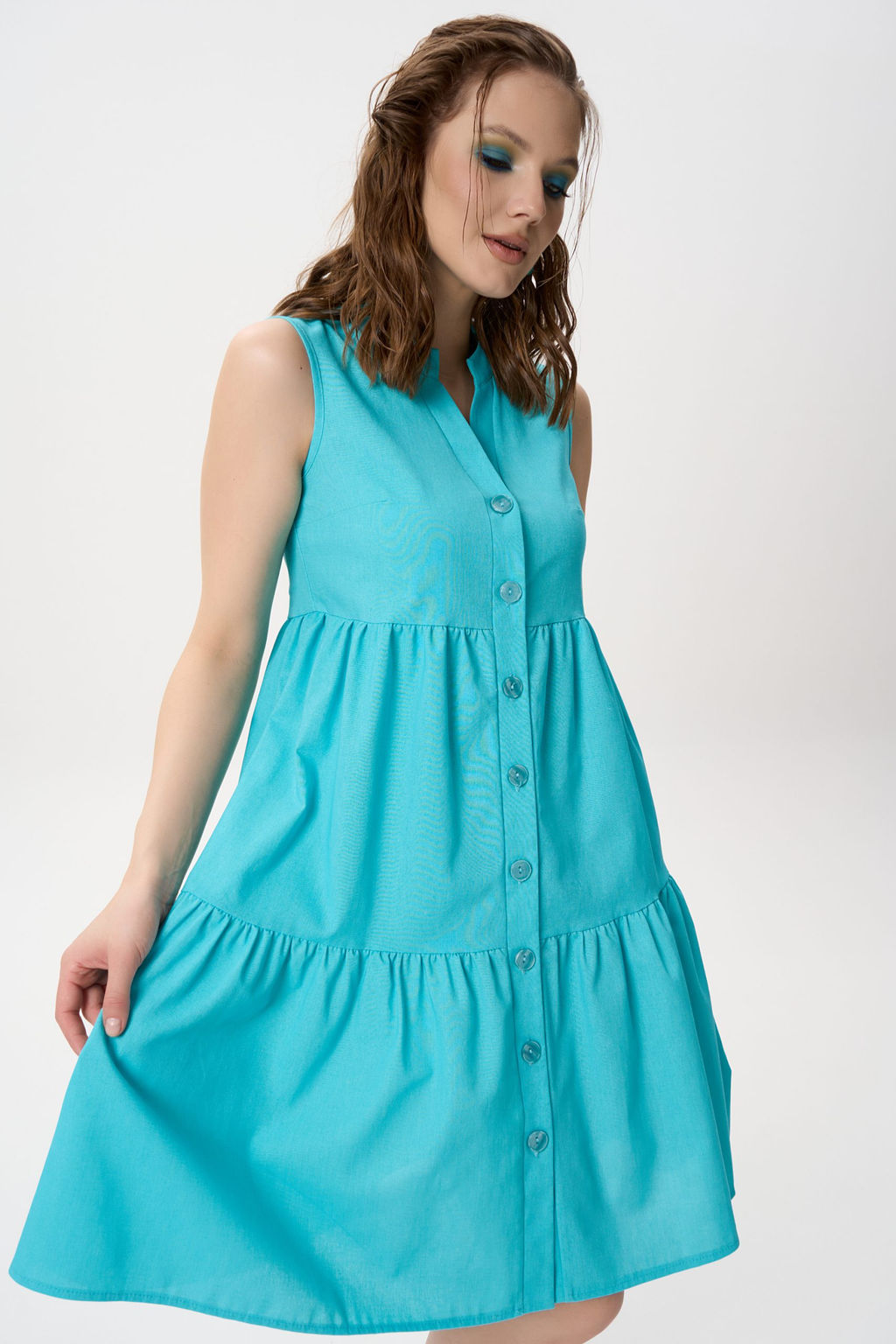 Сарафан Жаркое лето (бирюзовый) - Эльза фото 9
