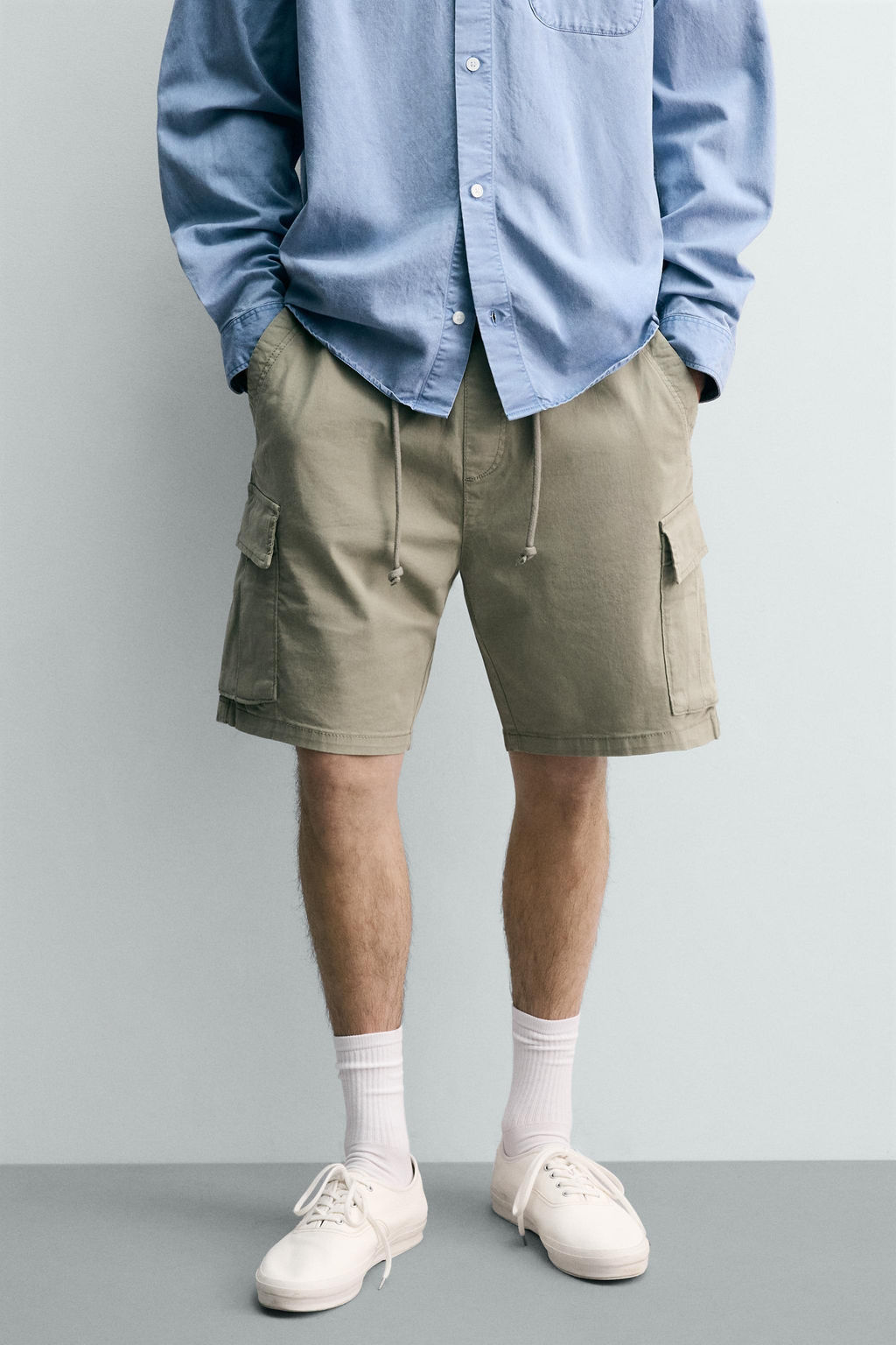 BERMUDA CARGO RELAXED FIT LAVADO / Khaki - Zara фото 2