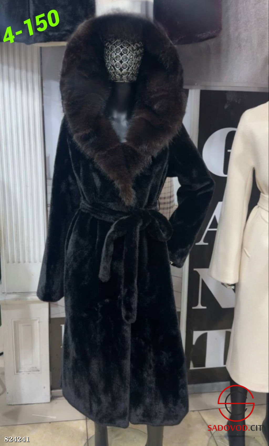 Шуба женская норка с капюшоном