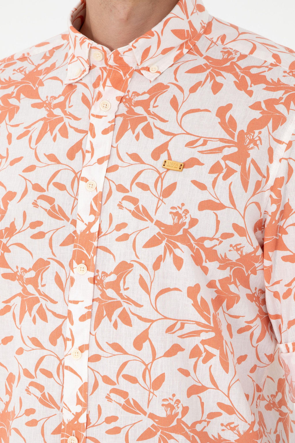 Мужская рубашка с длинным рукавом цвета экрю Неожиданная скидка в корзине - U.s. polo assn фото 7