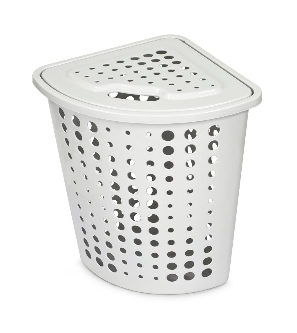 Корзина для белья Молетта угловая 45л с крышкой пыльно-серая С705ПСЕР - Martika фото 2