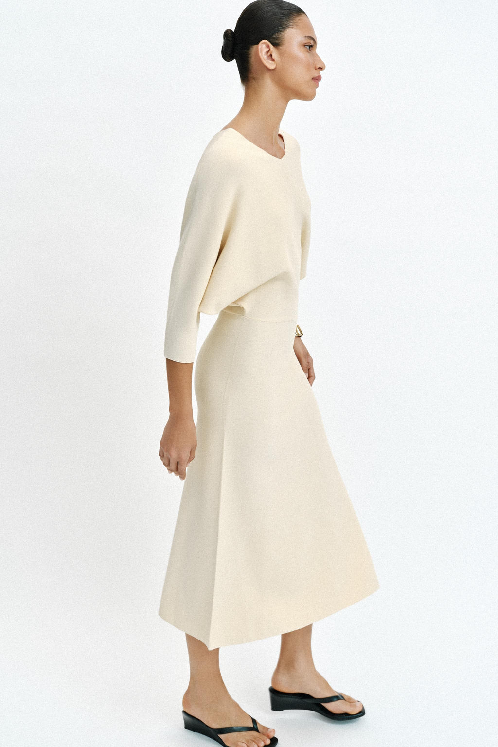 VESTIDO MIDI PUNTO / Crudo - Zara фото 4