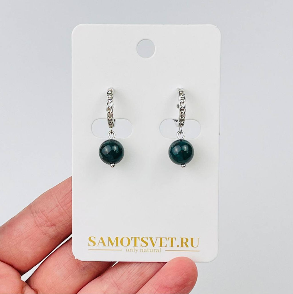 Серьги из Яшмы (Гелиотроп)