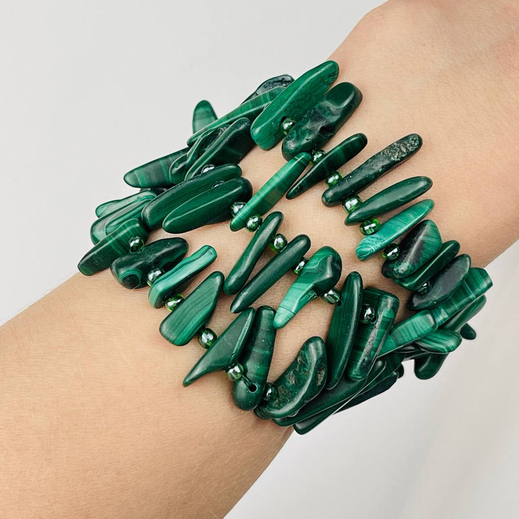 Бусины для украшений из Малахита крошка - Радуга самоцветов фото 2