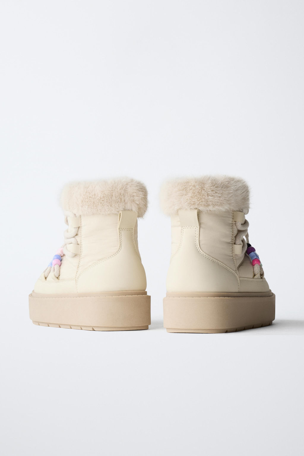 BEADED ANKLE BOOTS WITH FAUX FUR LINING - Zara фото 5