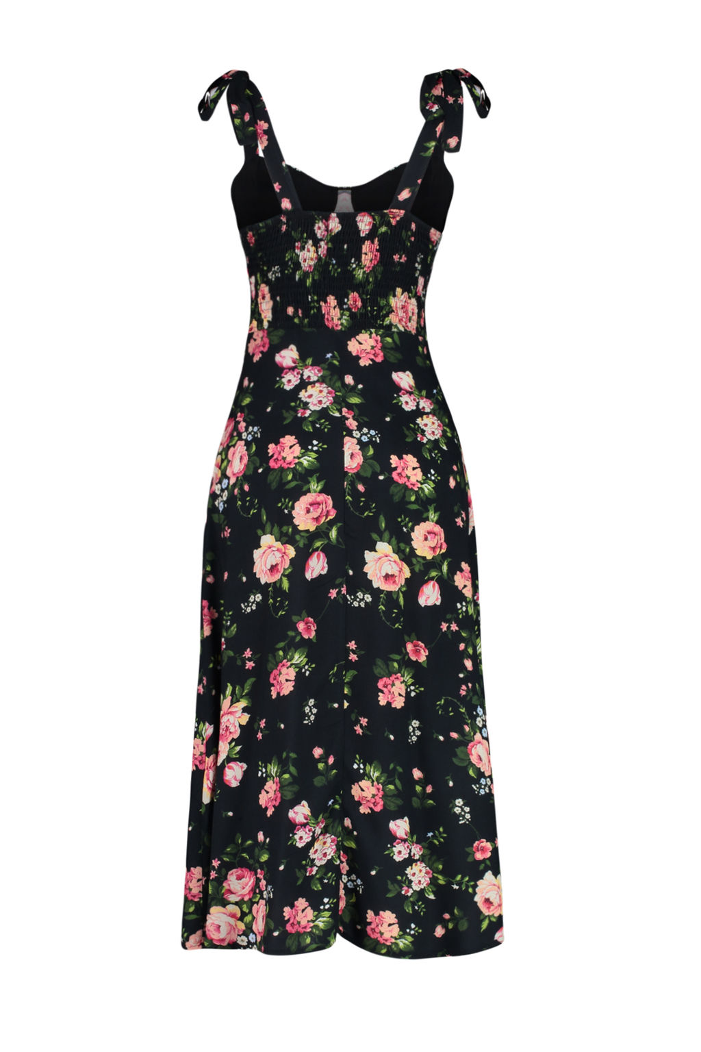 Siyah Cicekli A Kesim Viskon Midi Dokuma Elbise TWOSS24EL00714 - Trendyolmilla фото 8