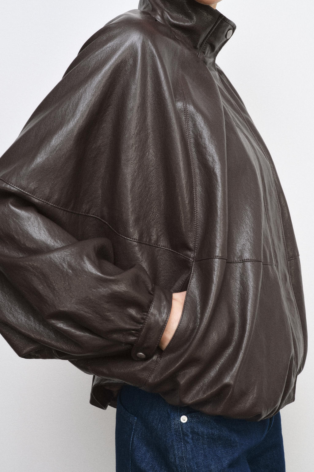 ZW COLLECTION LEATHER EFFECT BOMBER JACKET - Zara фото 22