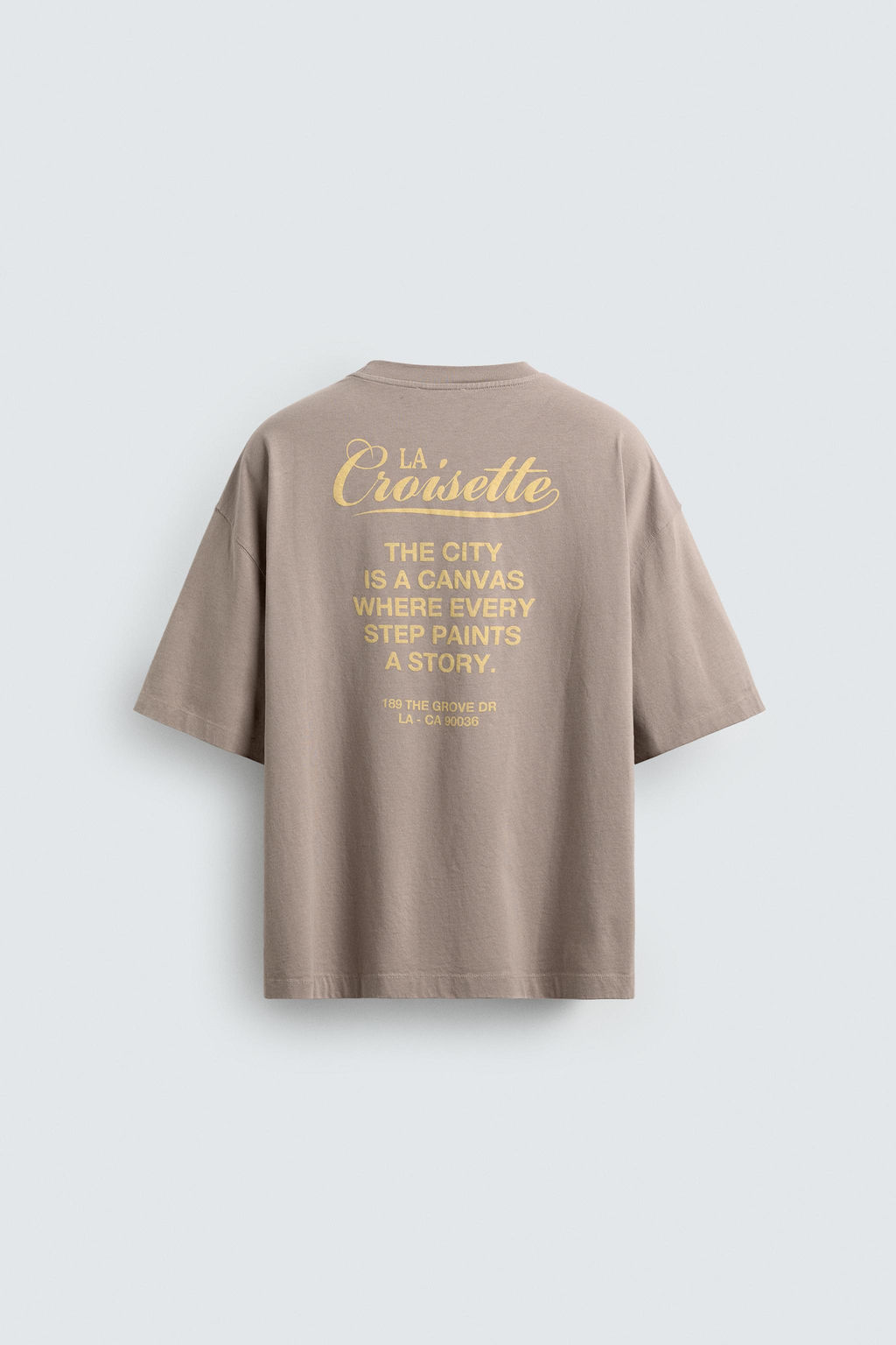 CAMISETA TEXTOS ESTAMPADOS / Gris topo - Zara фото 9