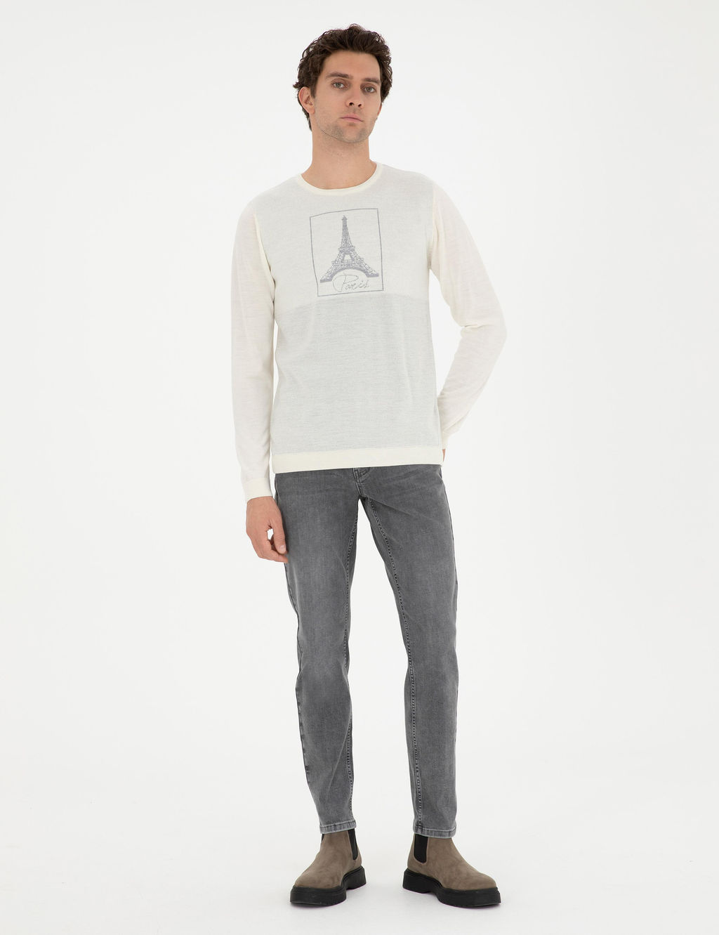 Белый зауженный свитер - Cacharel фото 4