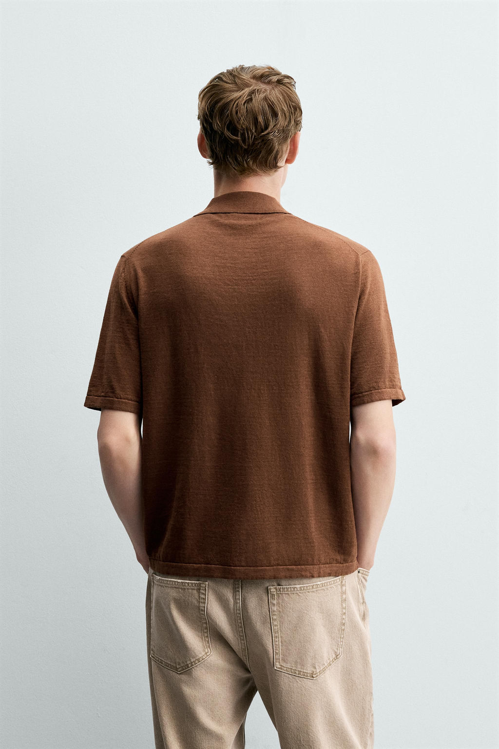 POLO PUNTO C??AMO - ALGOD?N / Marr?n vigor?
