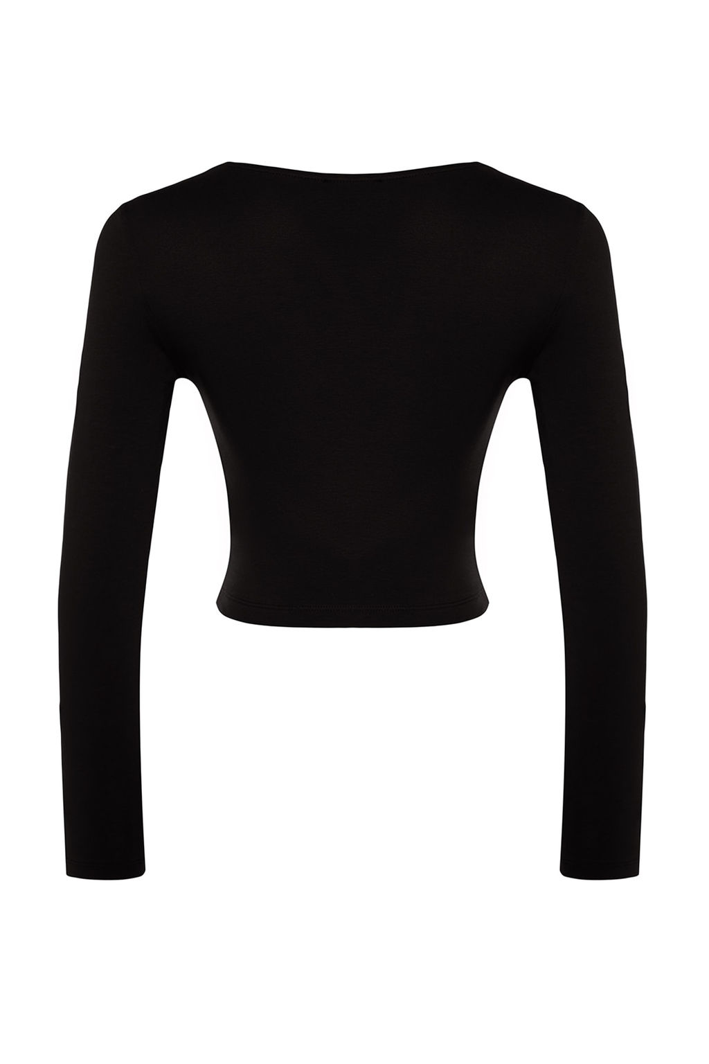 Trendyolmilla Siyah Pamuklu Gogsu Buzgulu Fitted/Vucuda Oturan Regular Boy Orme Bluz TWOAW24BZ00098 фото 8