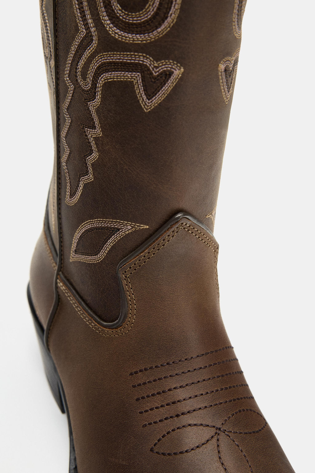 LEATHER COWBOY BOOTS - Zara фото 7