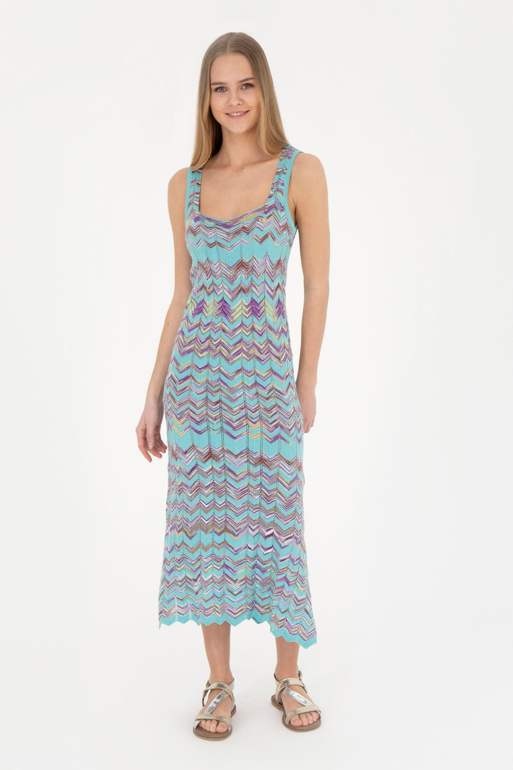 Женское мятное трикотажное платье - U.s. polo assn фото 10