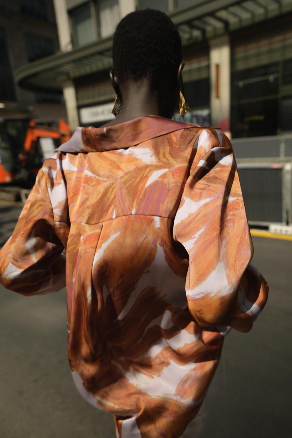 PRINTED SATIN SHIRT - Zara фото 2