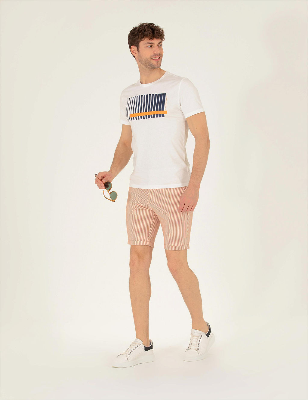 Turuncu Slim Fit Beli Lastikli _izgili _ort - Pierre cardin фото 5