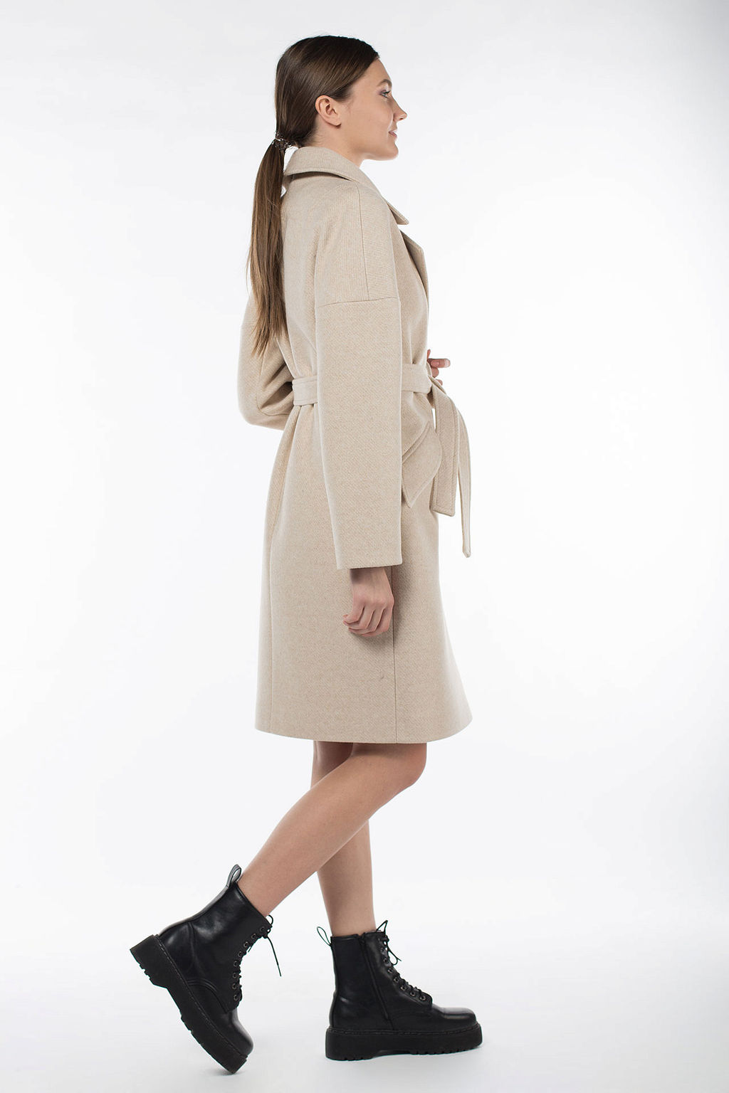 Пальто женское демисезонное (пояс) - El podio фото 5