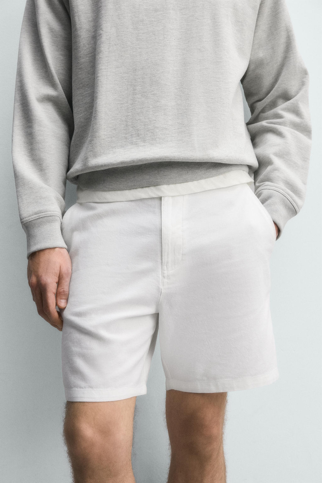 BERMUDA REGULAR FIT ESTRUCTURA / Blanco - Zara фото 5