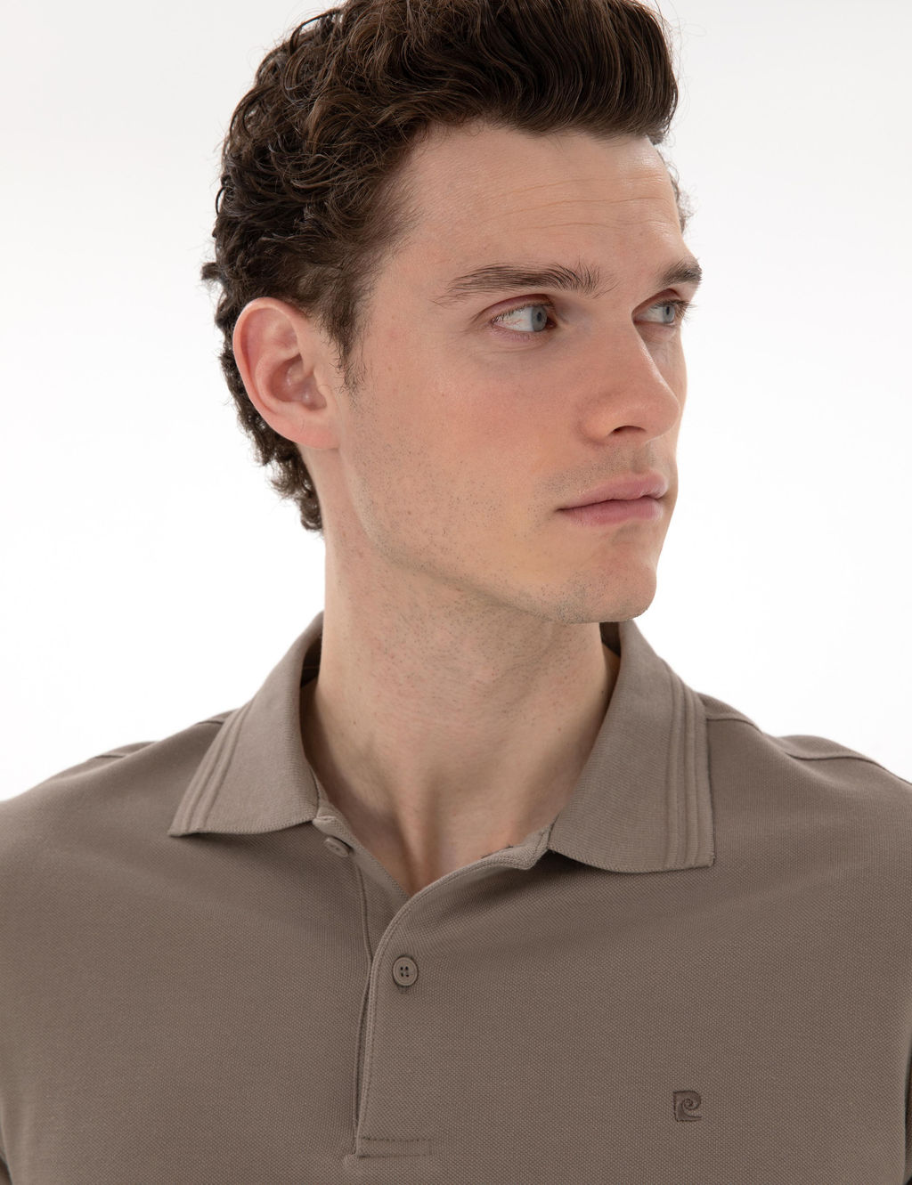 Koyu Vizon Slim Fit %100 Pamuk Polo Yaka Basic Ti__rt