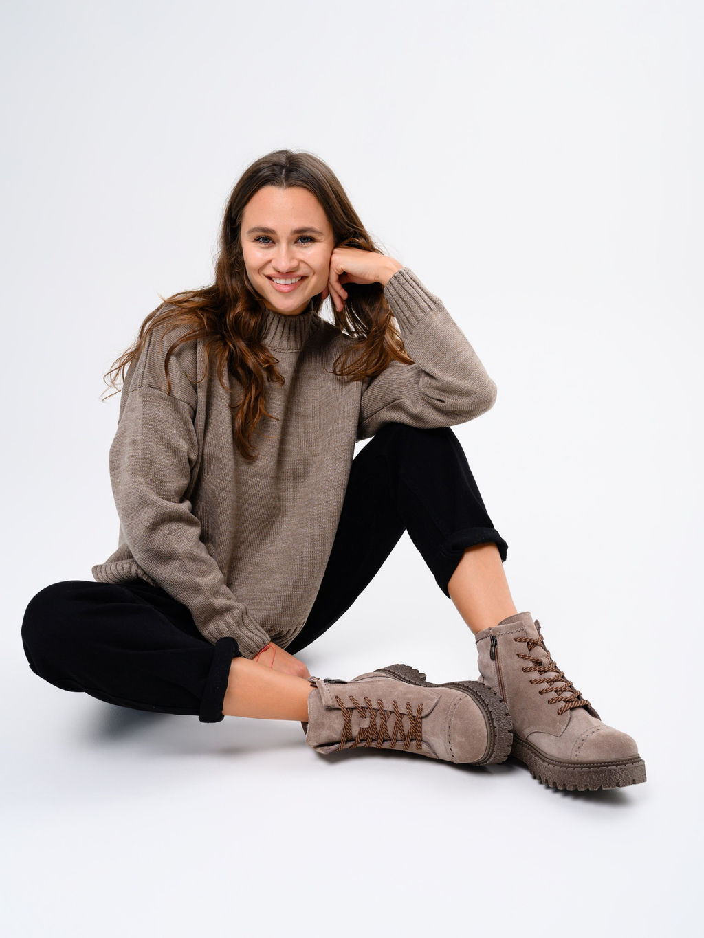 Ботинки 319.22511br.Капучино замша/шерсть