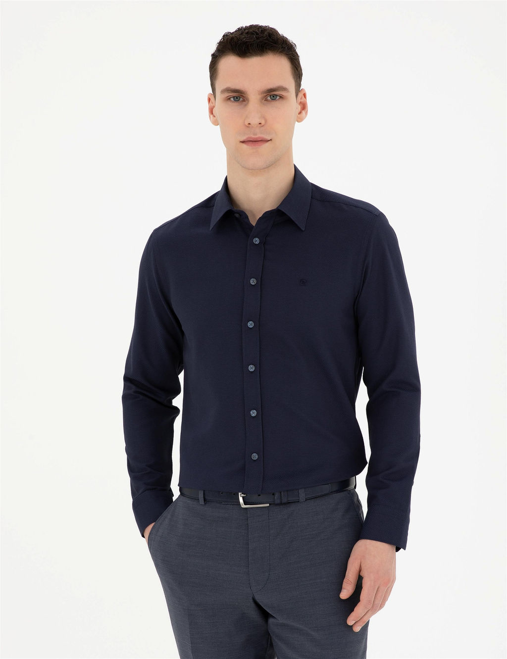 Lacivert Slim Fit Arm_rl_ Uzun Kollu G_mlek