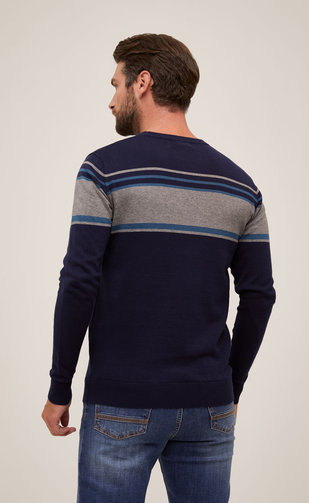 Джемпер F021-15-2063 navy-grey - Fine joyce фото 2