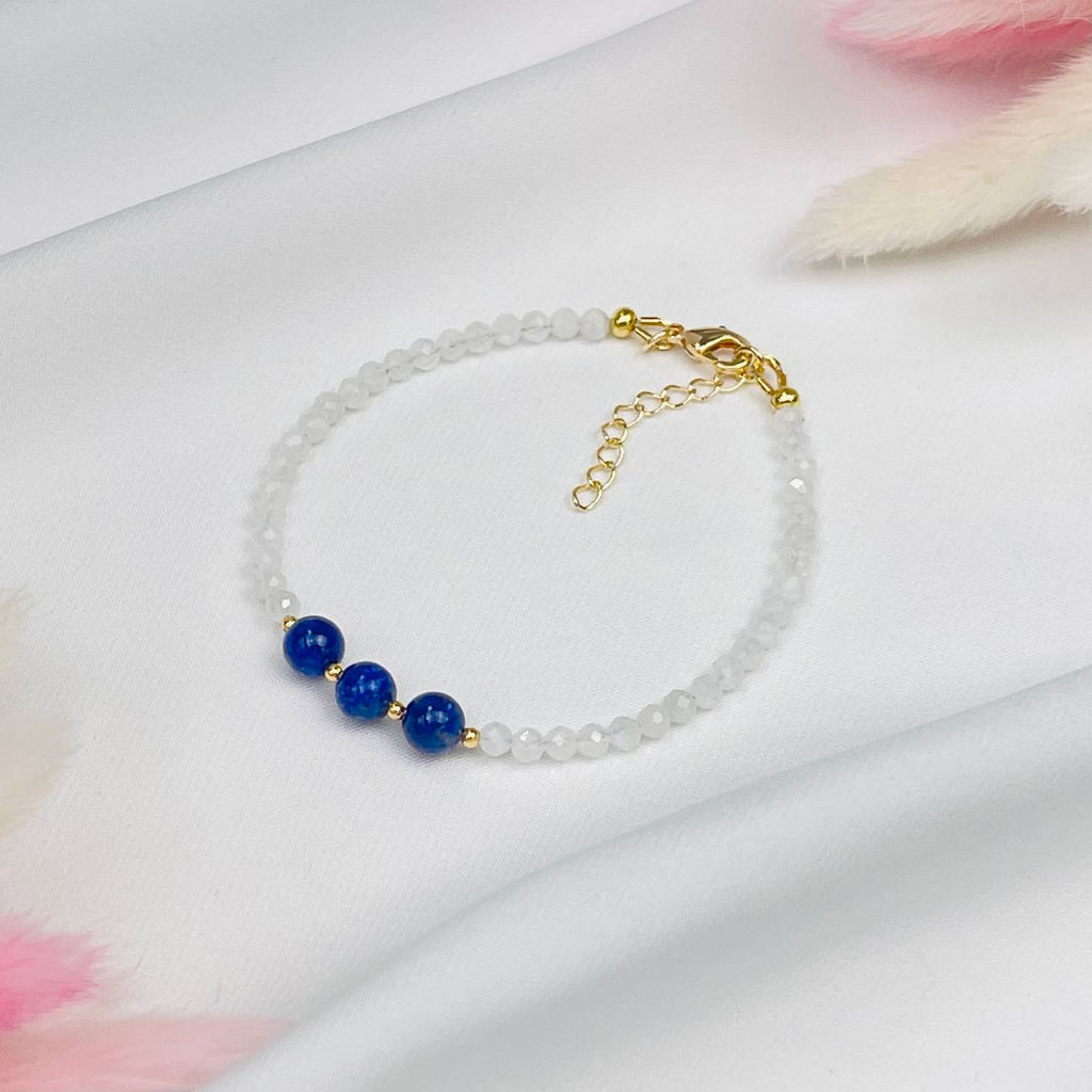 Браслет из Лунного камня и Лазурита - Радуга самоцветов фото 2