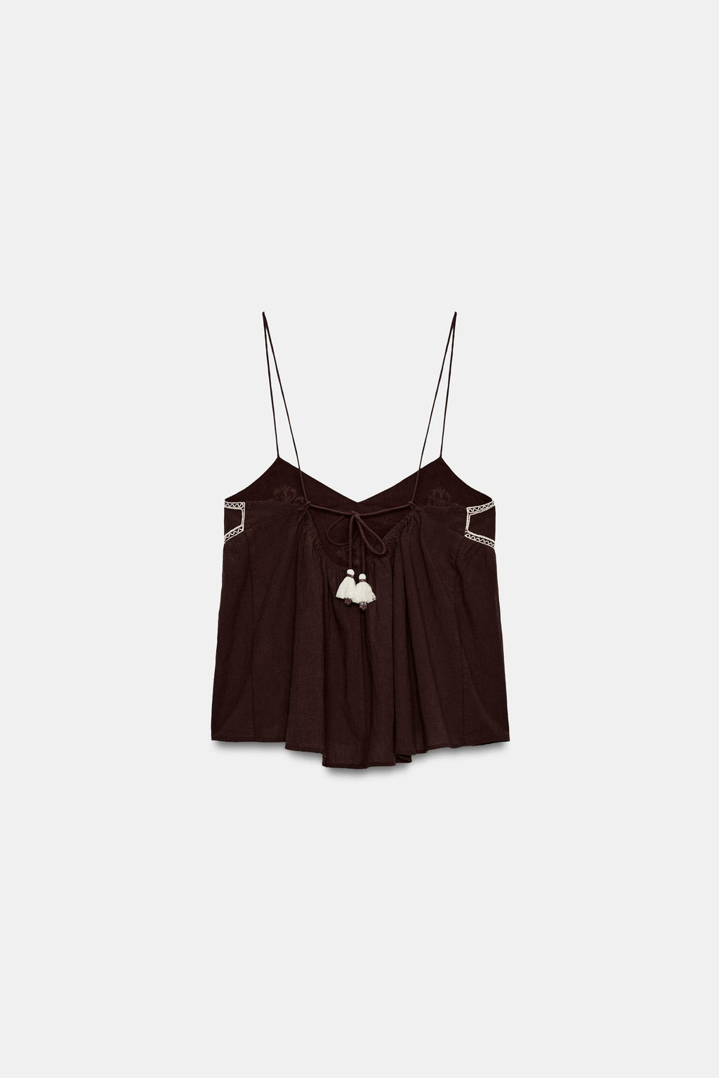 TOP TIRANTES BORDADOS / Marr?n