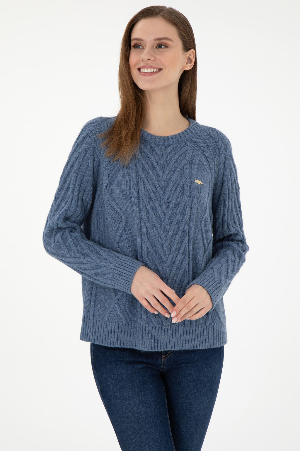Женский свитер цвета индиго с круглым вырезом Неожиданная скидка в корзине - U.s. polo assn фото 3