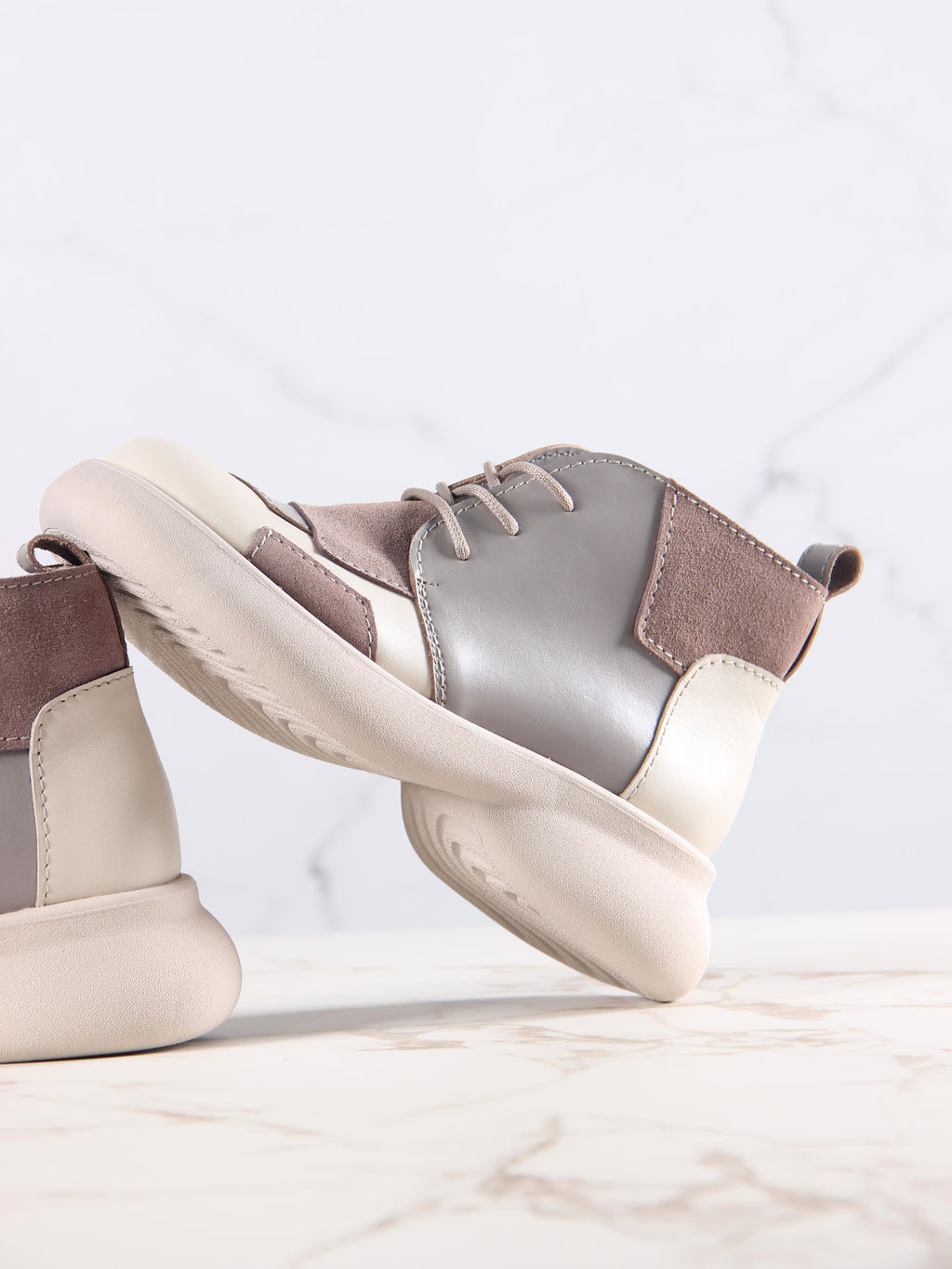 Ботинки 305.927be.Бежевый латте капучино замша/мех