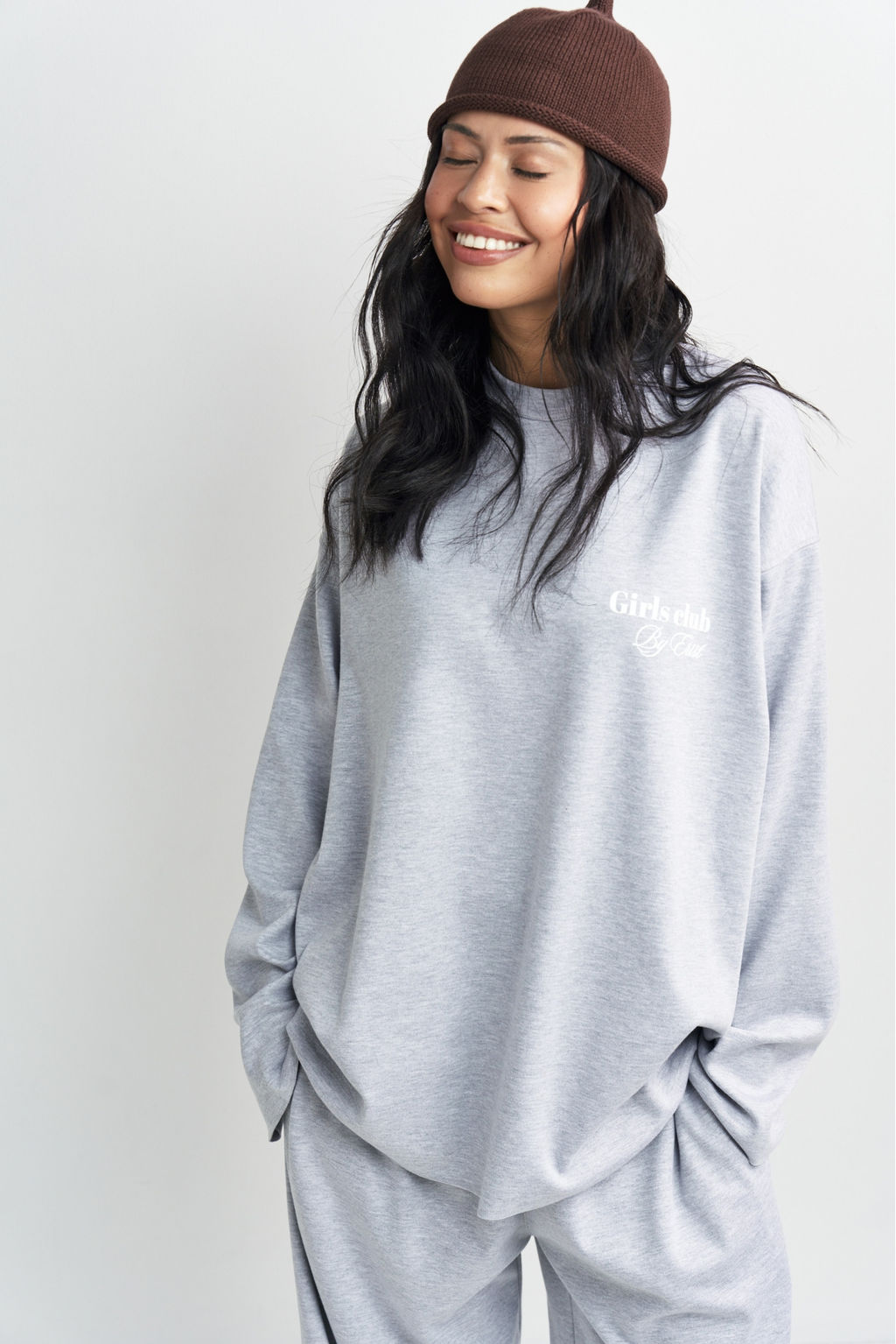 Лонгслив хлопковый с необработанным краем Серый меланж - Erist store фото 5