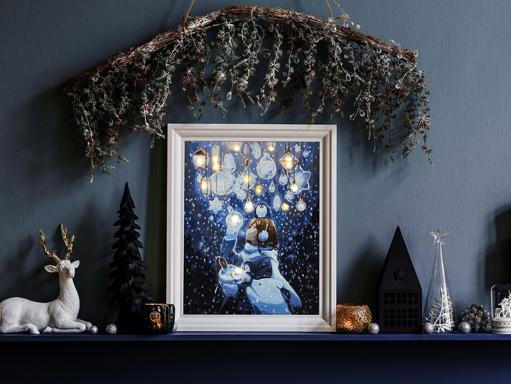 ФРЕЯ PNB/PLDD-233 Набор для раскрашивания по номерам ( со светодиодами ) 50 х 40 см Волшебное свечение