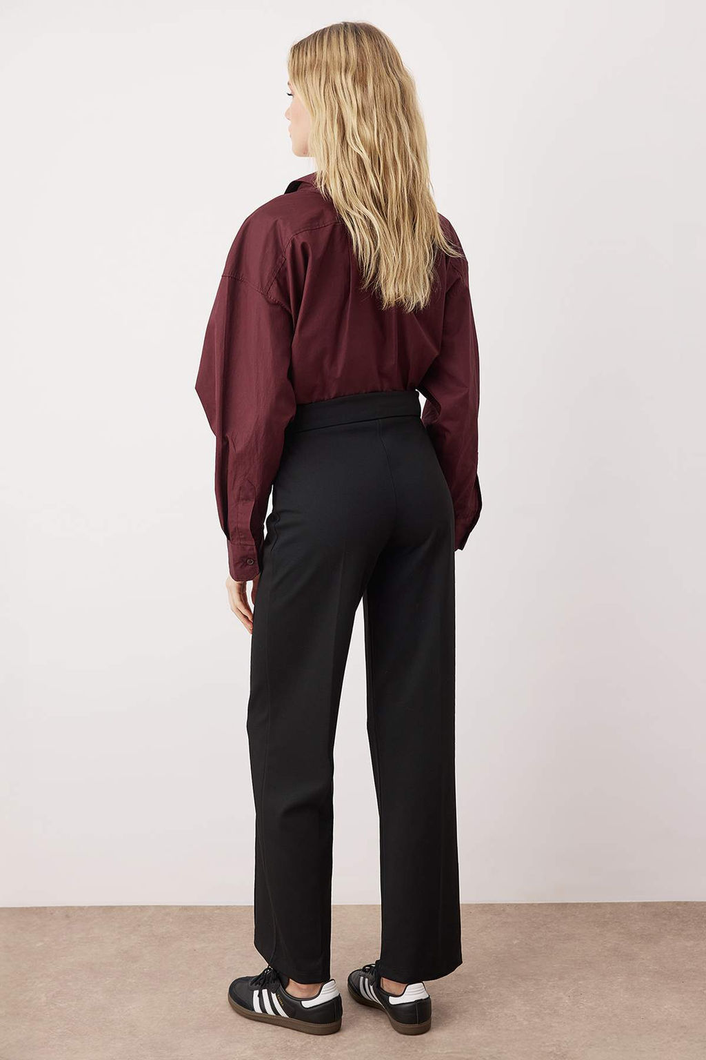 Siyah Yuksek Bel Nervurlu Pantolon TWOAW26PL00074 - Trendyolmilla фото 4