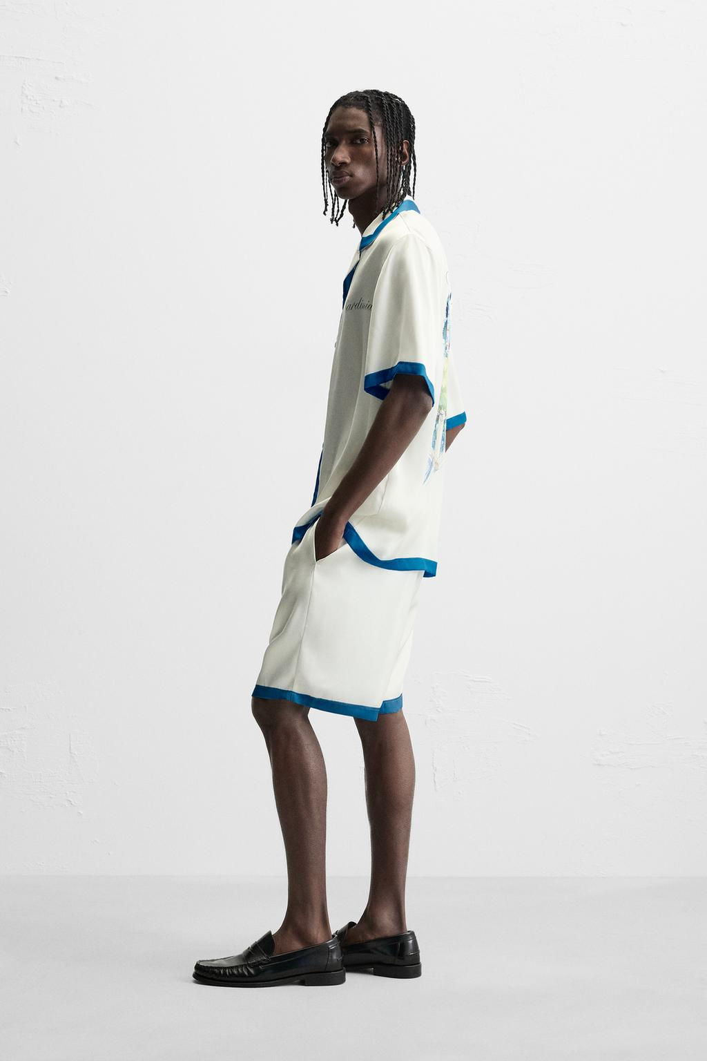 PRINTED SATIN BERMUDA SHORTS - Zara фото 4