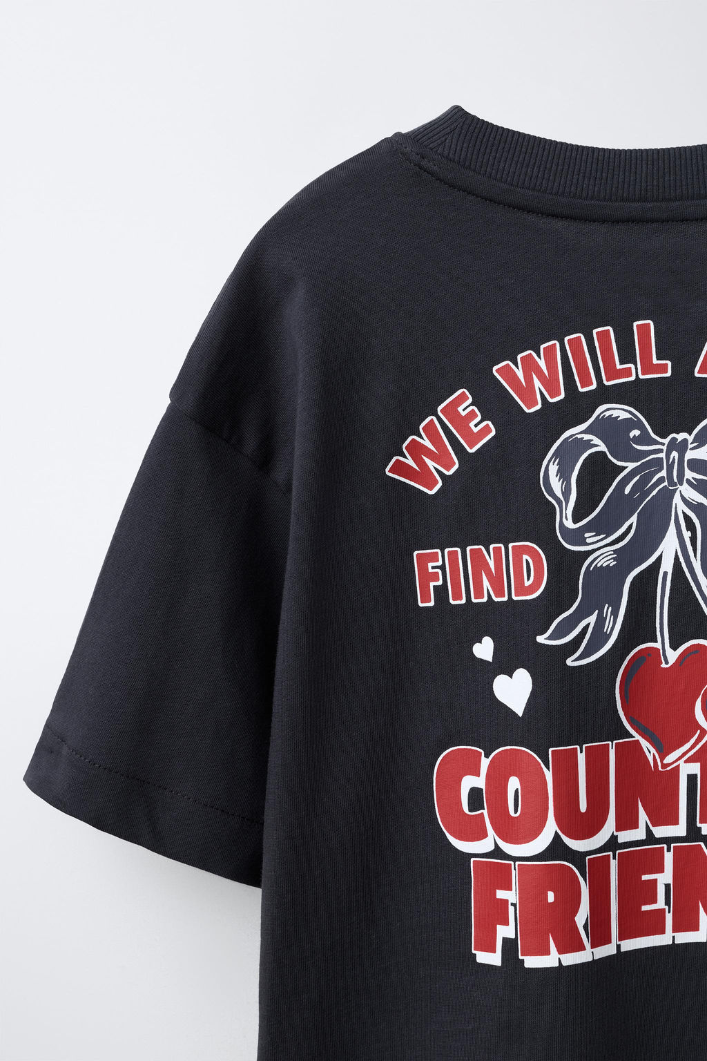 CAMISETA ESTAMPADA CORAZONES / Antracita oscuro - Zara фото 4