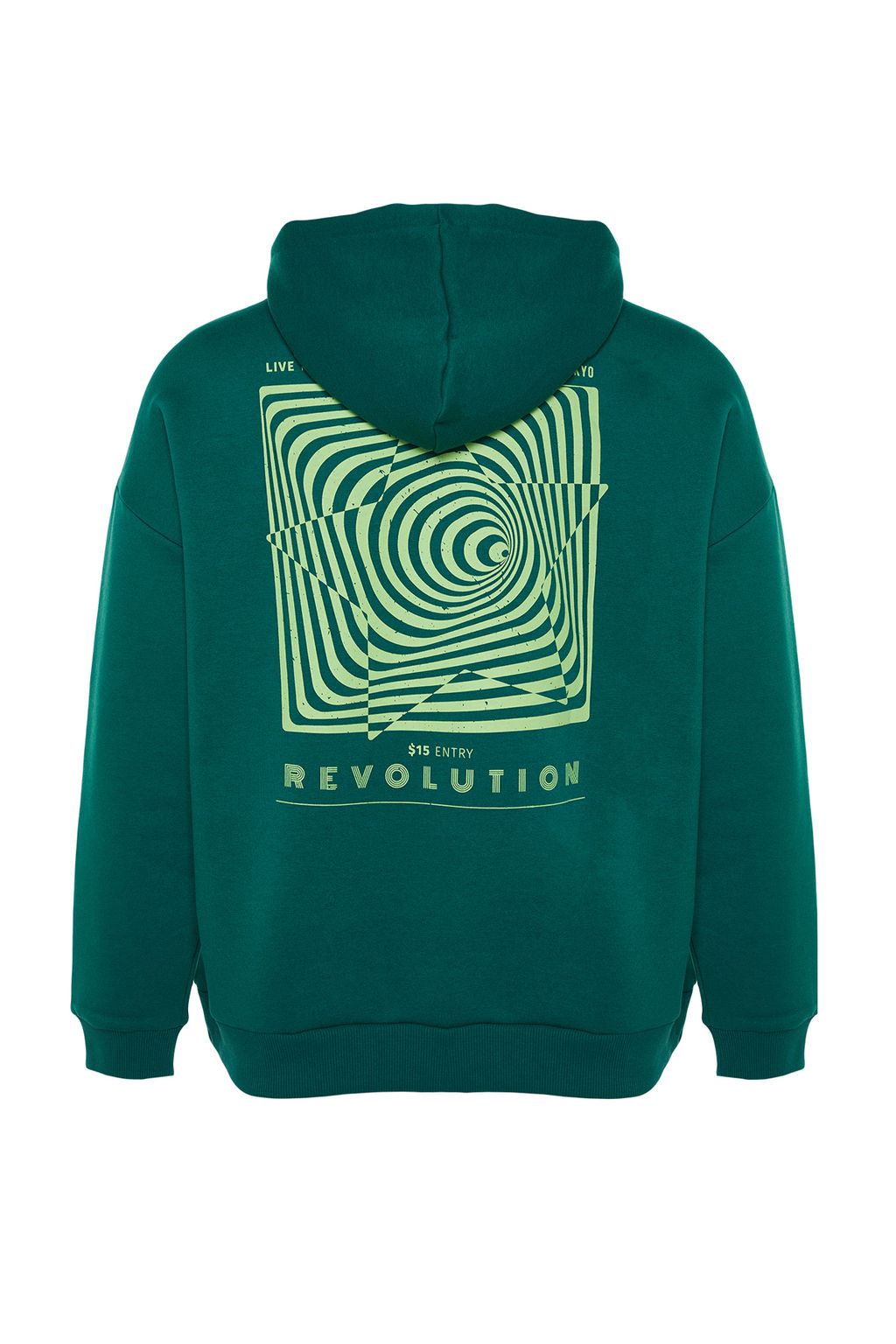 TRENDYOL MAN Siyah Oversize/Genis Kesim Kapusonlu Labirent Bask? Polar Pamuk Sweatshirt TMNAW24SW00201 - Trendyolmilla фото 8