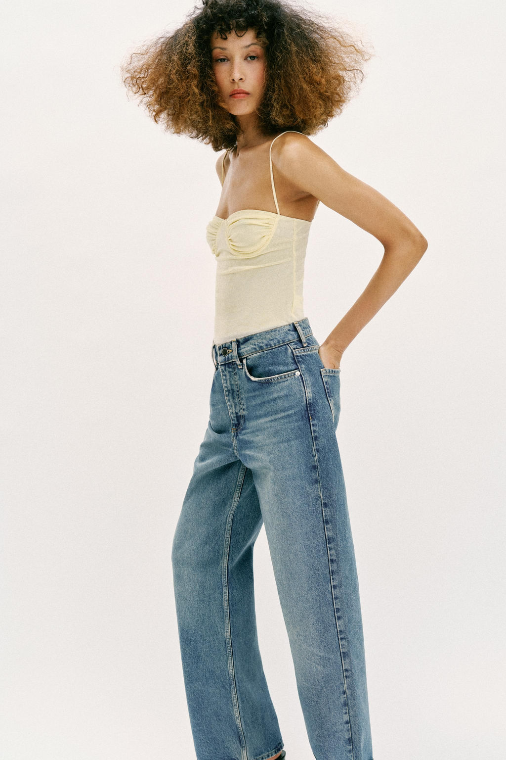 BODY TUL FRUNCES / Amarillo - Zara фото 3