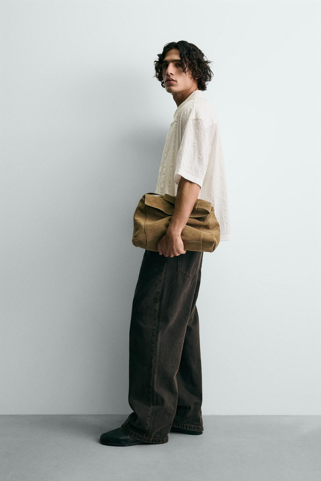 STRIPED TEXTURED FLOWING SHIRT - Zara фото 12