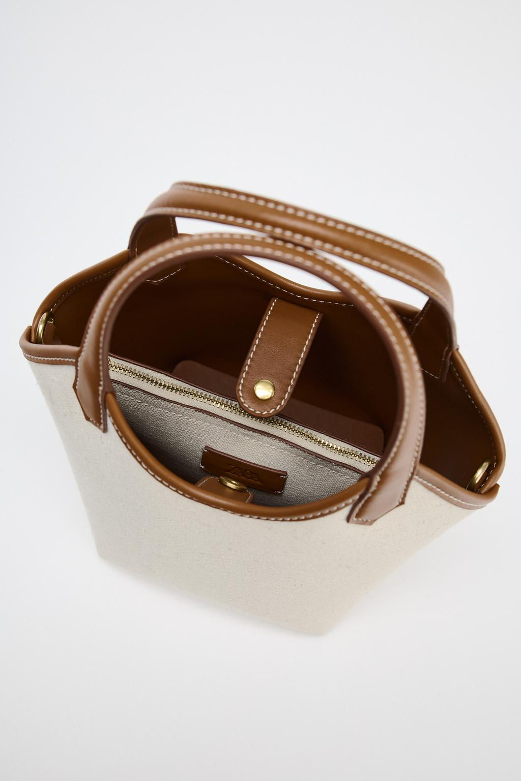 CONTRAST CANVAS MINI TOTE BAG - Zara фото 6