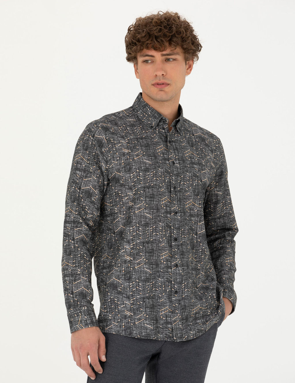 Siyah Regular Fit Uzun Kollu G_mlek - Pierre cardin фото 3