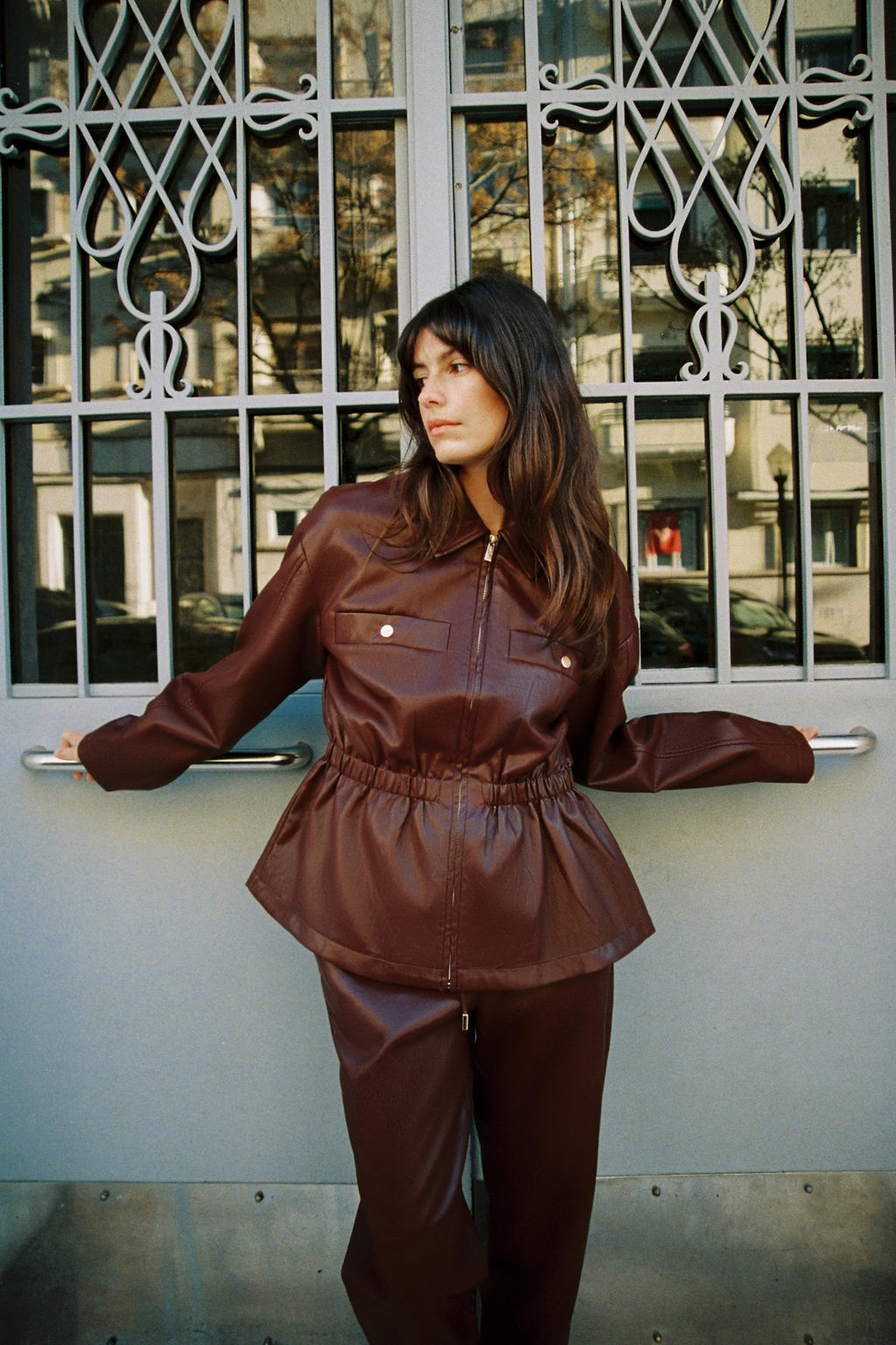 FAUX LEATHER JACKET WITH ELASTICATED WAIST - Zara фото 11