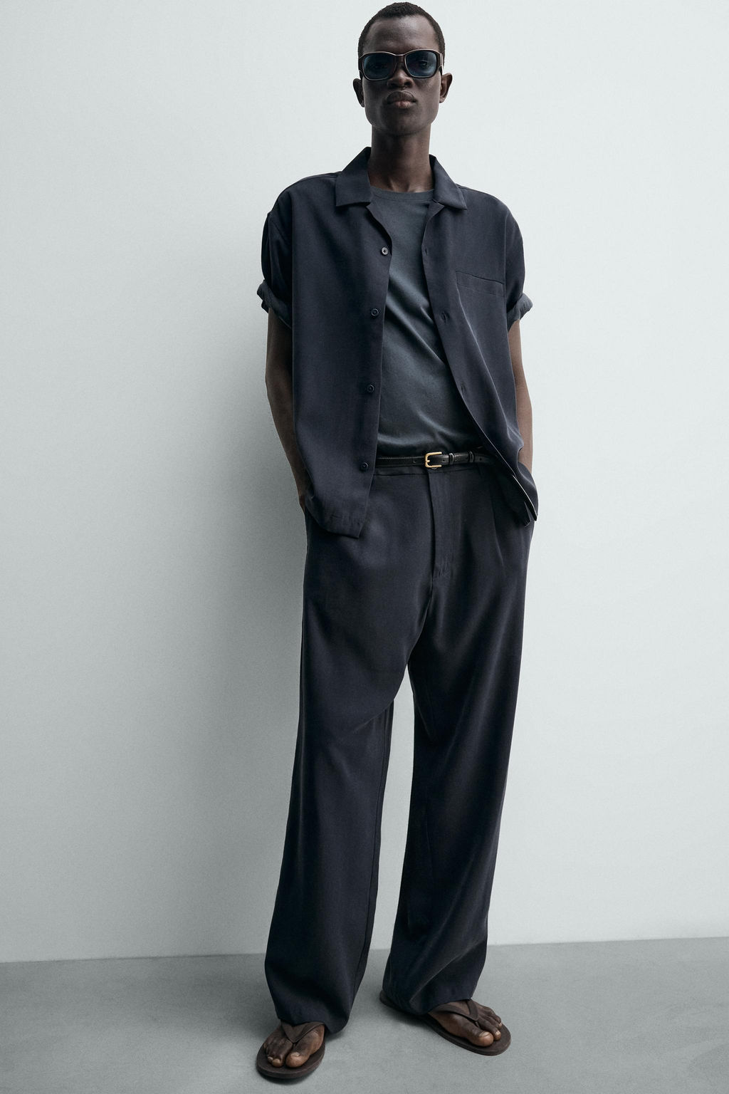 CAMISA FLUIDA RELAXED FIT / Gris azul - Zara фото 6