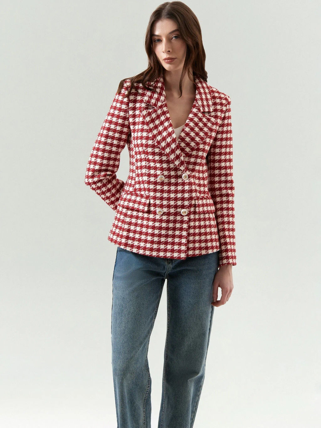 Жакет Emka ML743/comba приталенный твид мультиколор  фото 2