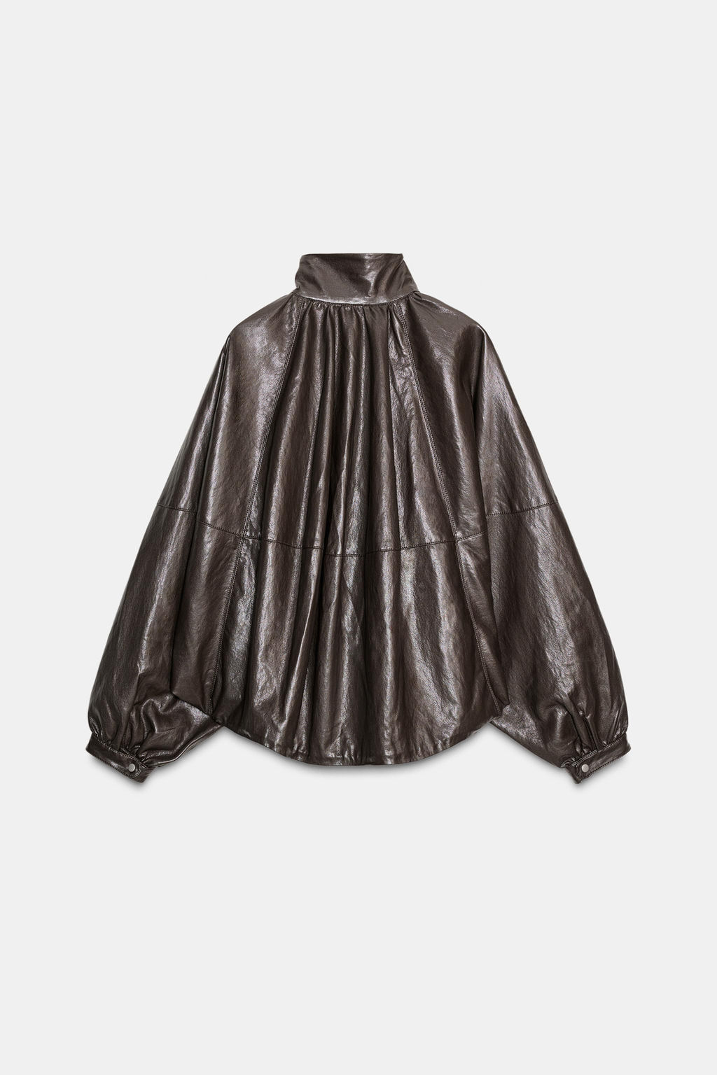 ZW COLLECTION LEATHER EFFECT BOMBER JACKET - Zara фото 25
