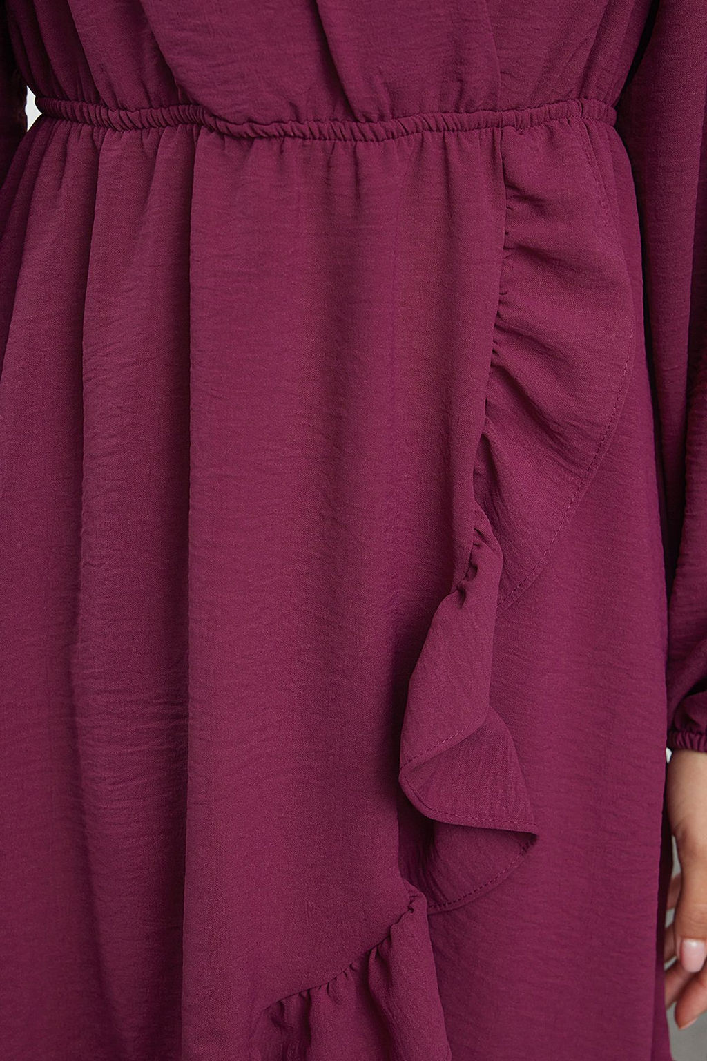 Mor Beli Lastikli Volanl? Mini Dokuma Elbise TWOAW24EL00249 - Trendyolmilla фото 4