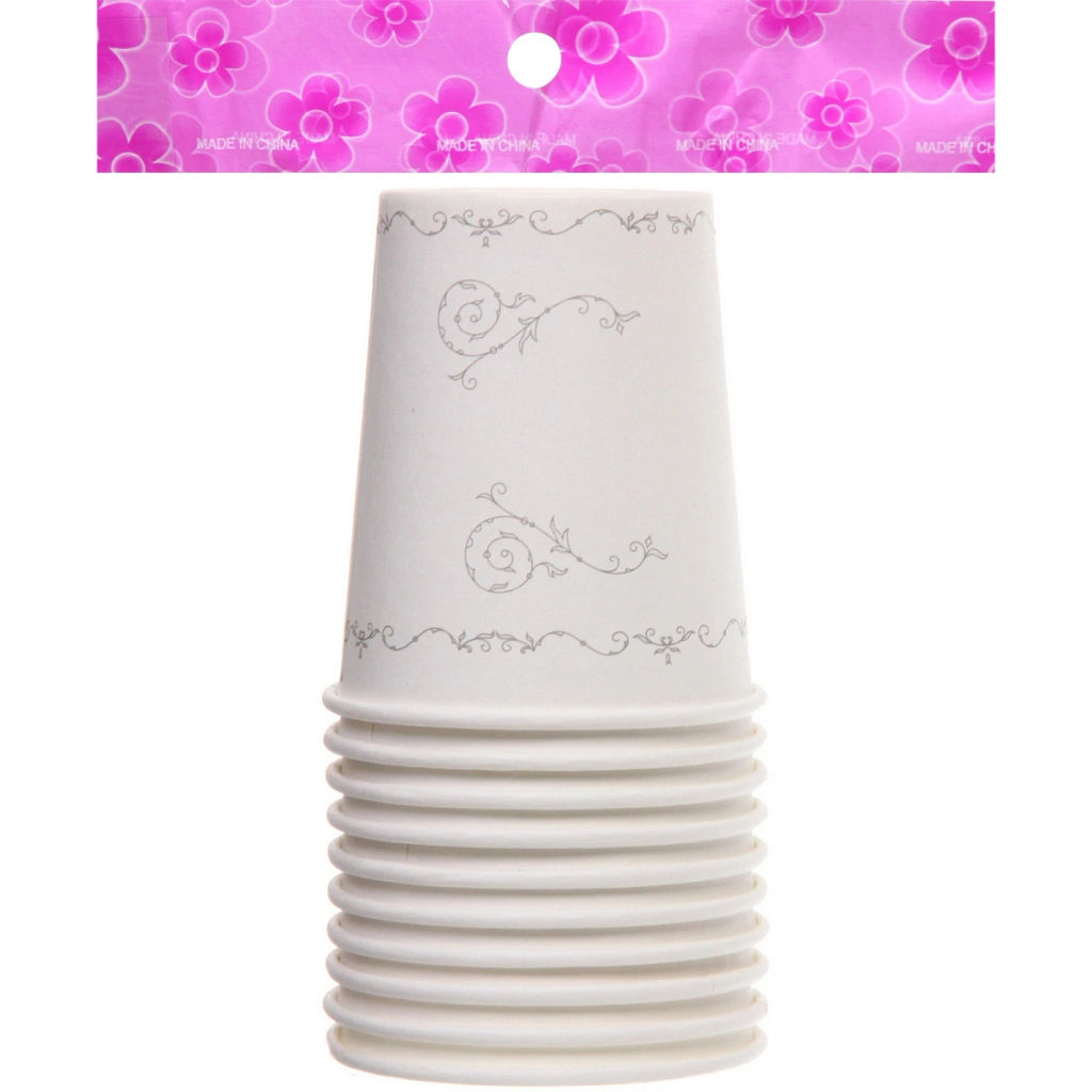 Цена за 6 шт. Стакан бумажный 0,2л в наборе 10 шт "Изящный вечер"